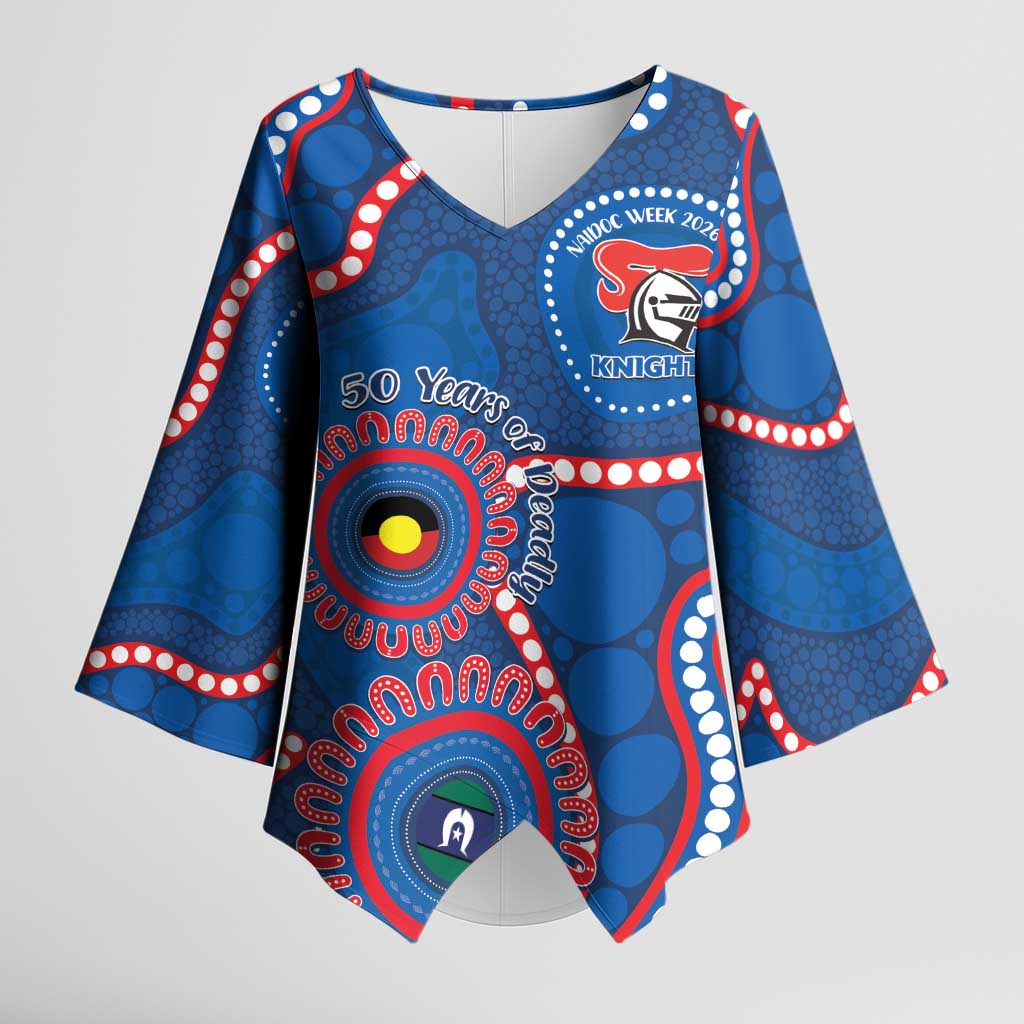 Knights NAIDOC Week 2026 Personalised Kimono Sleeve Blouse 50 Years of Deadly Aboriginal Art