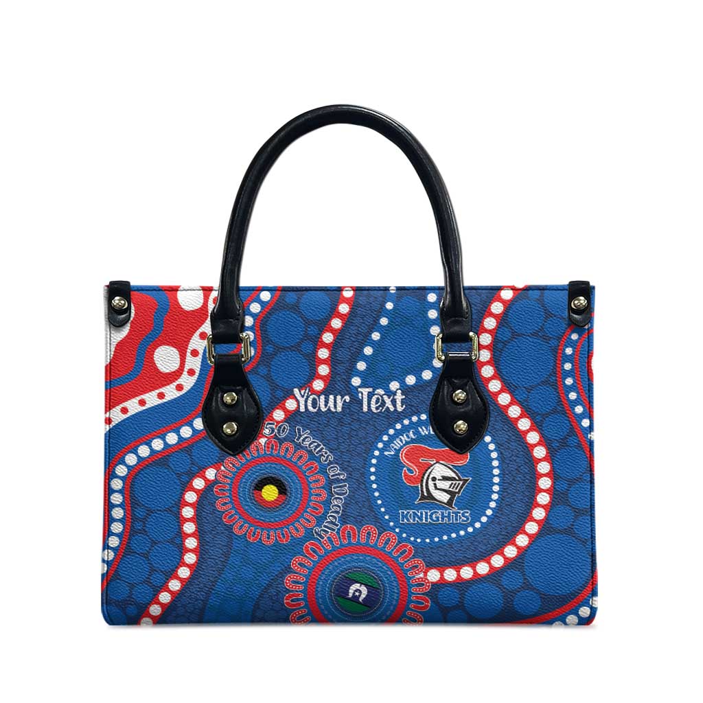 Knights NAIDOC Week 2026 Personalised Leather Bag 50 Years of Deadly Aboriginal Art