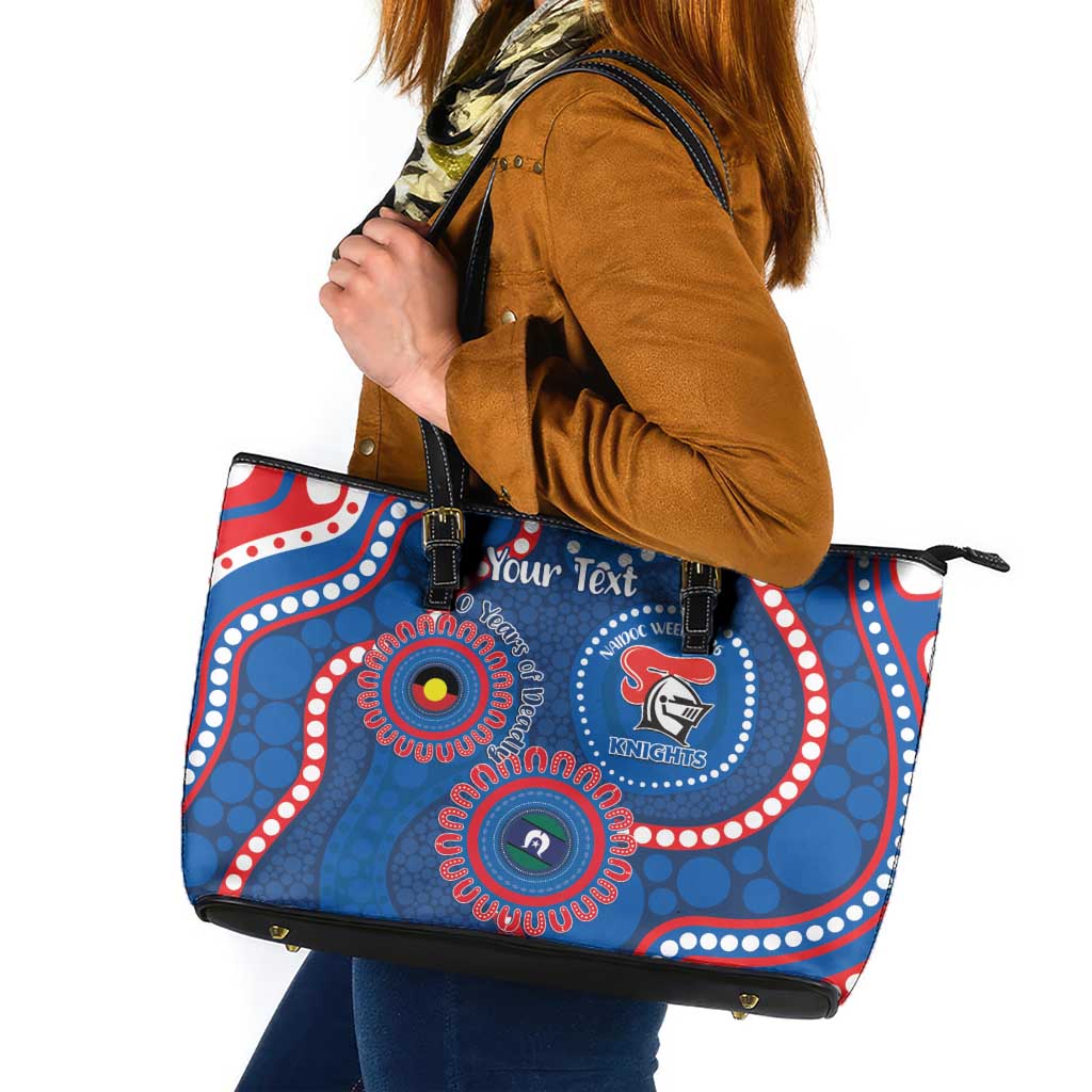 Knights NAIDOC Week 2026 Personalised Leather Tote Bag 50 Years of Deadly Aboriginal Art
