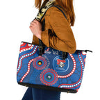 Knights NAIDOC Week 2026 Personalised Leather Tote Bag 50 Years of Deadly Aboriginal Art