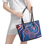 Knights NAIDOC Week 2026 Personalised Leather Tote Bag 50 Years of Deadly Aboriginal Art