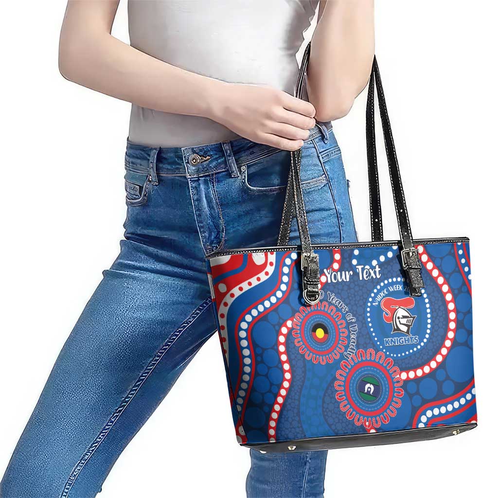 Knights NAIDOC Week 2026 Personalised Leather Tote Bag 50 Years of Deadly Aboriginal Art