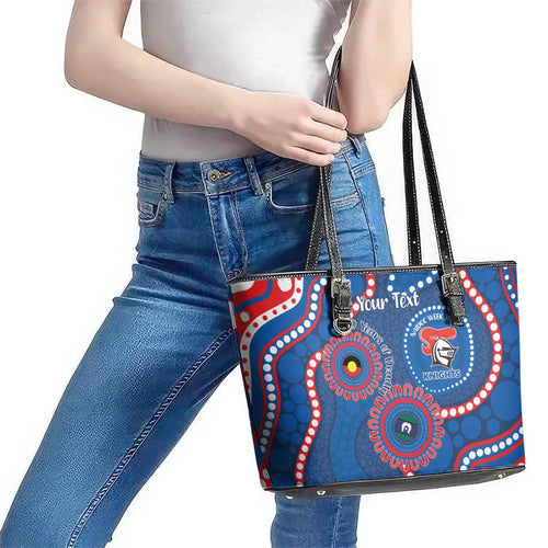 Knights NAIDOC Week 2026 Personalised Leather Tote Bag 50 Years of Deadly Aboriginal Art