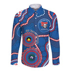 Knights NAIDOC Week 2026 Personalised Long Sleeve Button Shirt 50 Years of Deadly Aboriginal Art