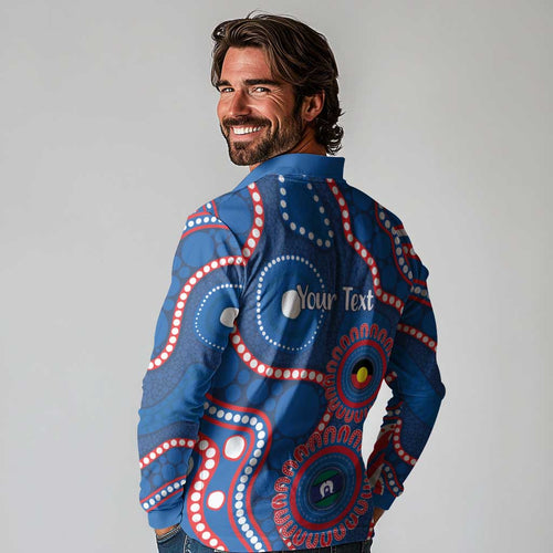 Knights NAIDOC Week 2026 Personalised Long Sleeve Polo Shirt 50 Years of Deadly Aboriginal Art