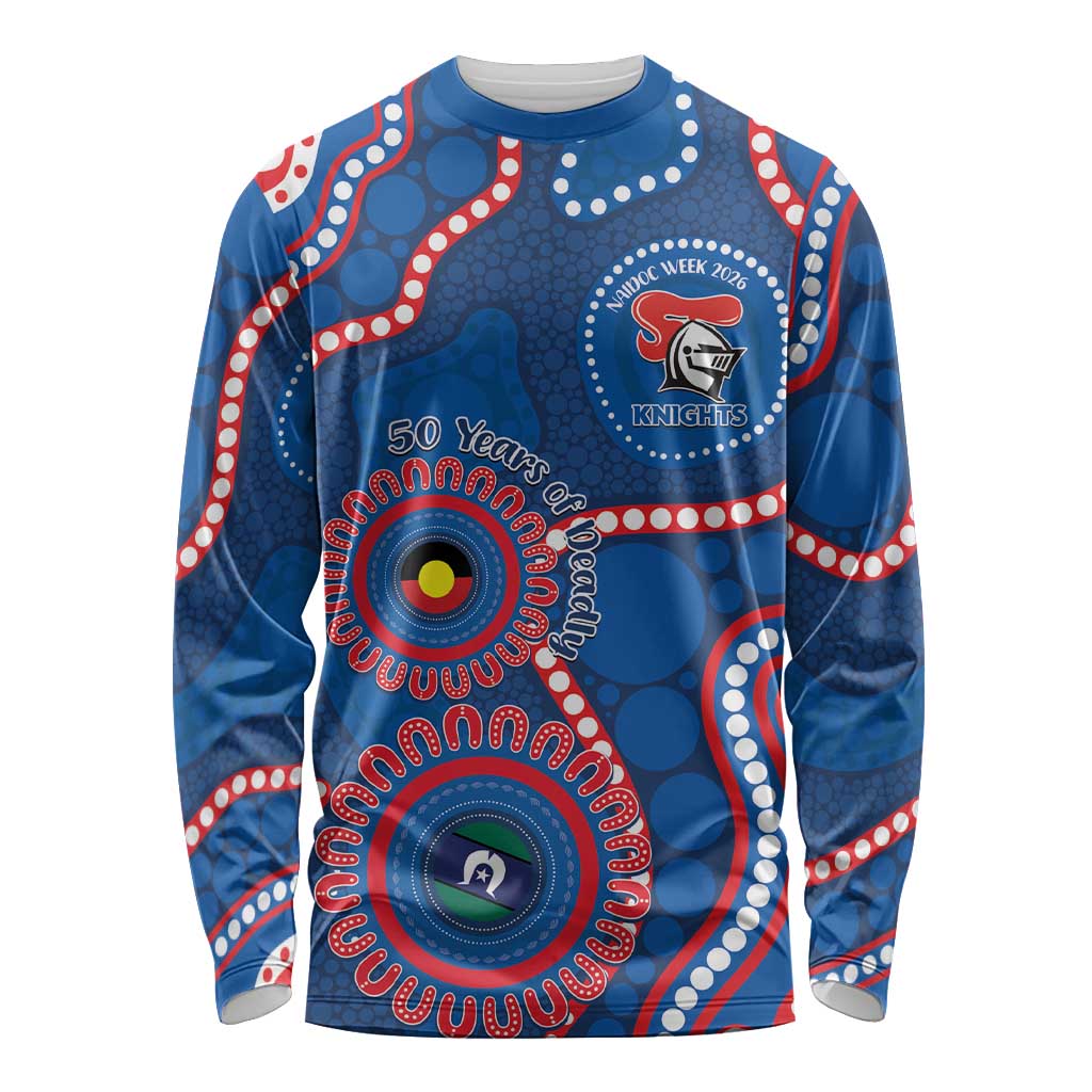 Knights NAIDOC Week 2026 Personalised Long Sleeve Shirt 50 Years of Deadly Aboriginal Art