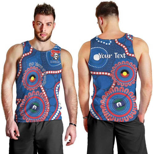Knights NAIDOC Week 2026 Personalised Men Tank Top 50 Years of Deadly Aboriginal Art