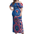 Knights NAIDOC Week 2026 Personalised Off Shoulder Maxi Dress 50 Years of Deadly Aboriginal Art