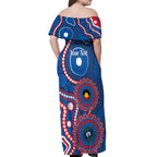 Knights NAIDOC Week 2026 Personalised Off Shoulder Maxi Dress 50 Years of Deadly Aboriginal Art
