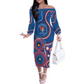 Knights NAIDOC Week 2026 Personalised Off The Shoulder Long Sleeve Dress 50 Years of Deadly Aboriginal Art