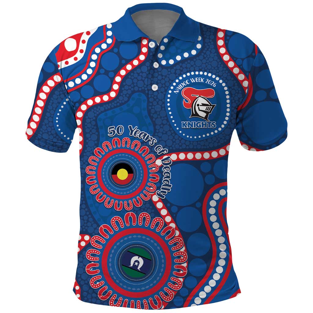 Knights NAIDOC Week 2026 Personalised Polo Shirt 50 Years of Deadly Aboriginal Art
