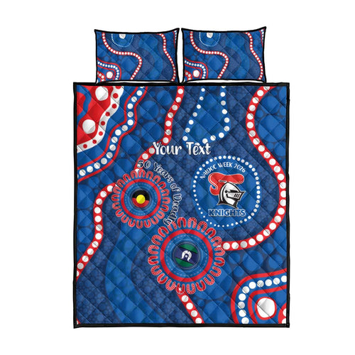 Knights NAIDOC Week 2026 Personalised Quilt Bed Set 50 Years of Deadly Aboriginal Art