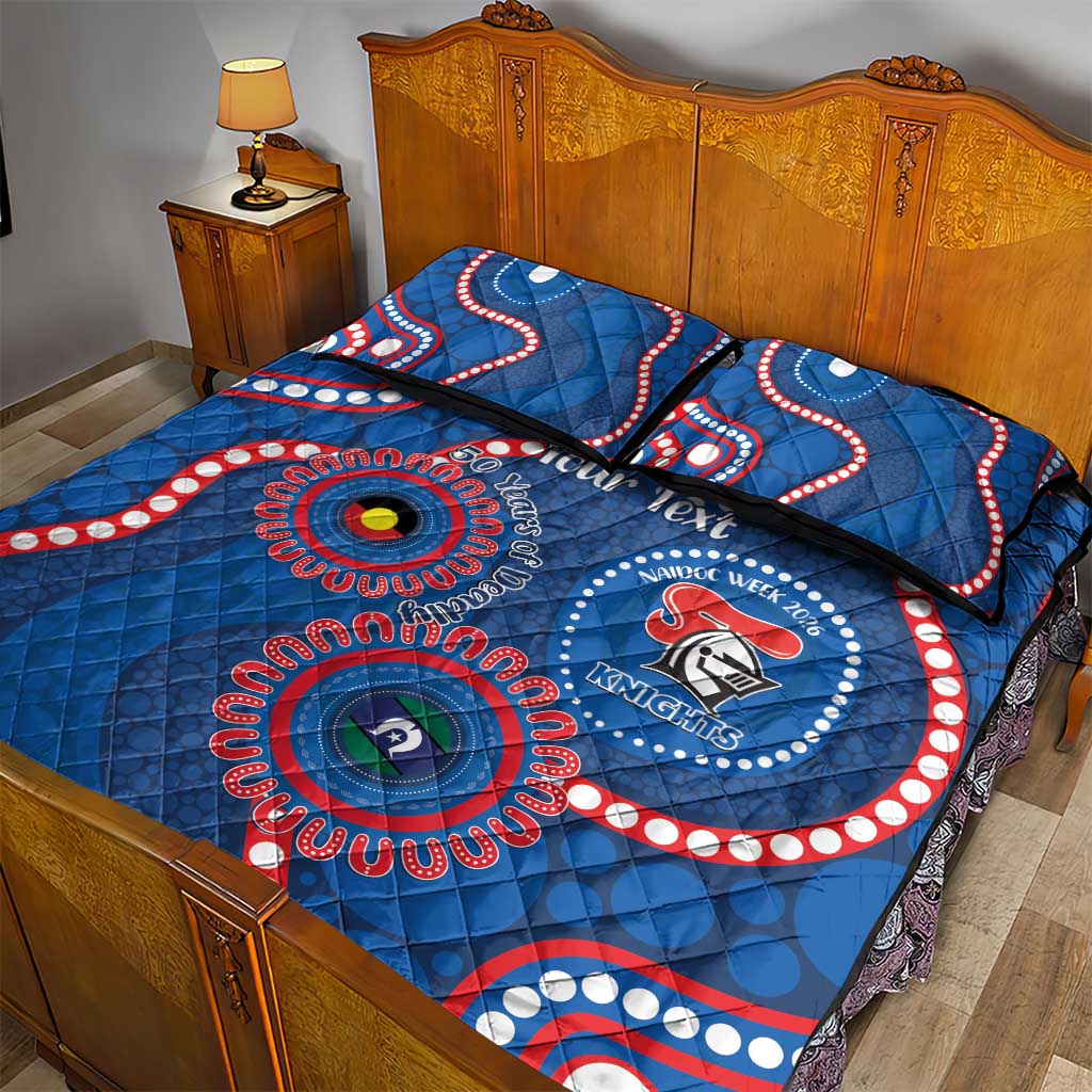 Knights NAIDOC Week 2026 Personalised Quilt Bed Set 50 Years of Deadly Aboriginal Art