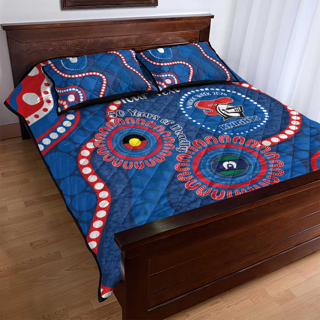 Knights NAIDOC Week 2026 Personalised Quilt Bed Set 50 Years of Deadly Aboriginal Art