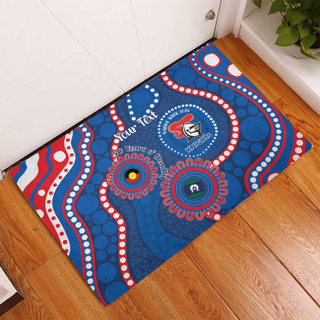 Knights NAIDOC Week 2026 Personalised Rubber Doormat 50 Years of Deadly Aboriginal Art