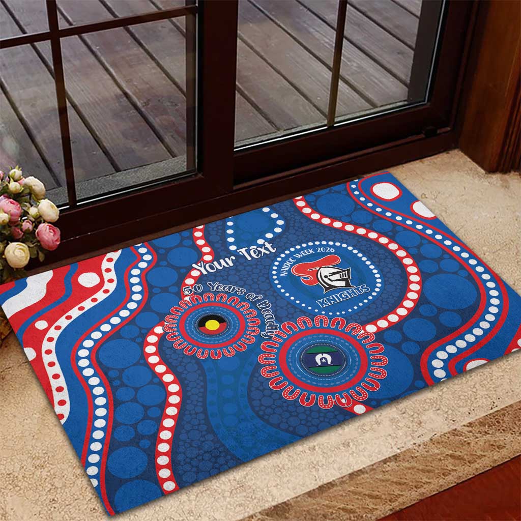 Knights NAIDOC Week 2026 Personalised Rubber Doormat 50 Years of Deadly Aboriginal Art