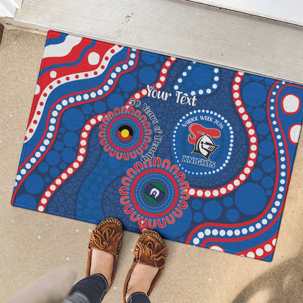 Knights NAIDOC Week 2026 Personalised Rubber Doormat 50 Years of Deadly Aboriginal Art