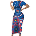 Knights NAIDOC Week 2026 Personalised Short Sleeve Bodycon Dress 50 Years of Deadly Aboriginal Art