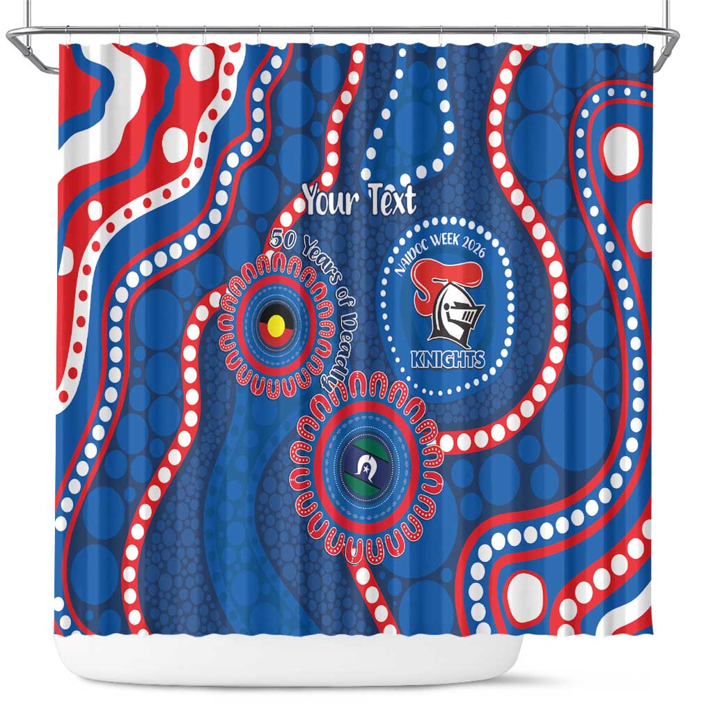 Knights NAIDOC Week 2026 Personalised Shower Curtain 50 Years of Deadly Aboriginal Art