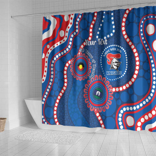 Knights NAIDOC Week 2026 Personalised Shower Curtain 50 Years of Deadly Aboriginal Art