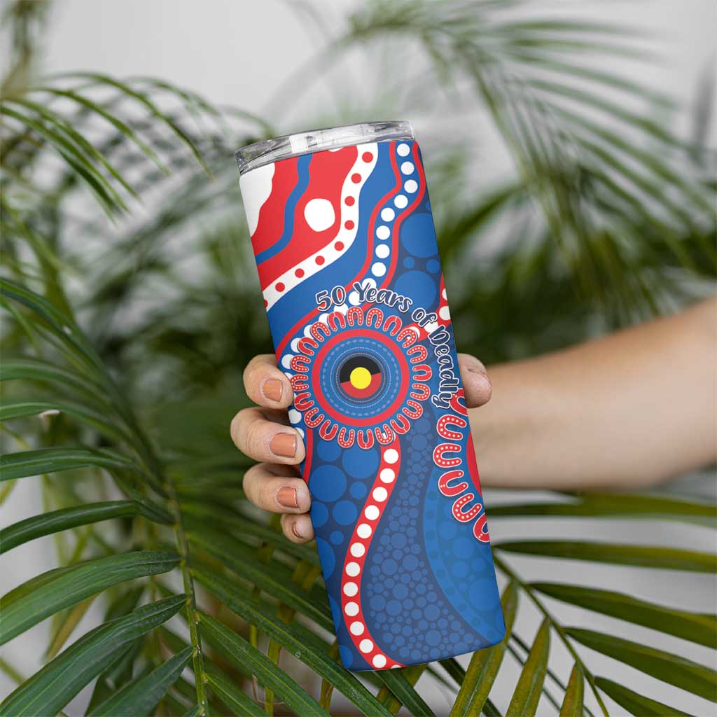 Knights NAIDOC Week 2026 Personalised Skinny Tumbler 50 Years of Deadly Aboriginal Art