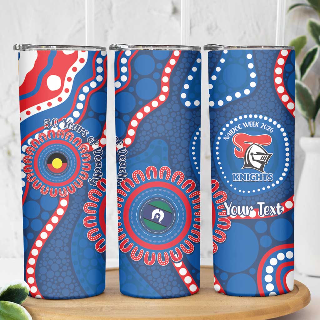 Knights NAIDOC Week 2026 Personalised Skinny Tumbler 50 Years of Deadly Aboriginal Art