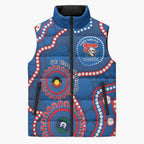 Knights NAIDOC Week 2026 Personalised Sleeveless Puffer Jacket 50 Years of Deadly Aboriginal Art