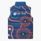 Knights NAIDOC Week 2026 Personalised Sleeveless Puffer Jacket 50 Years of Deadly Aboriginal Art