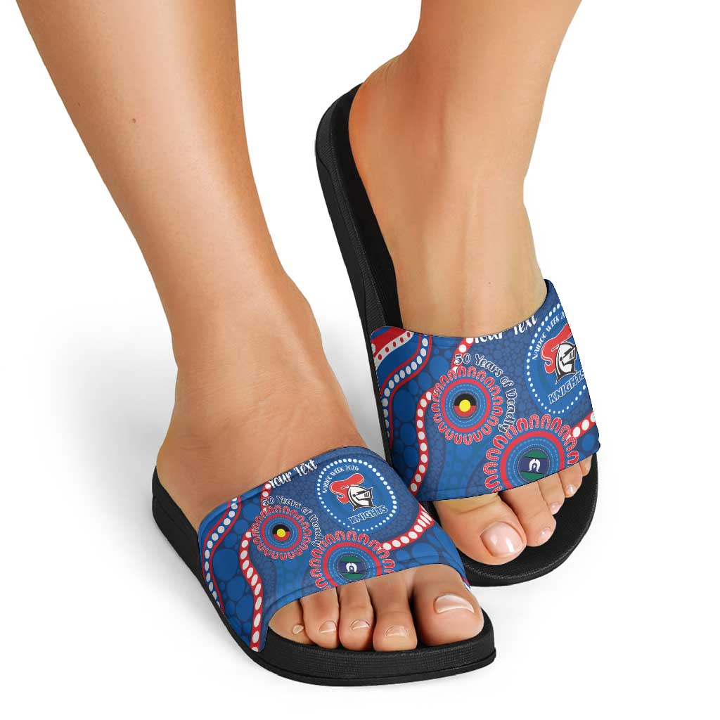 Knights NAIDOC Week 2026 Personalised Slide Sandals 50 Years of Deadly Aboriginal Art