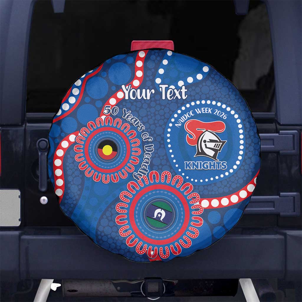 Knights NAIDOC Week 2026 Personalised Spare Tire Cover 50 Years of Deadly Aboriginal Art