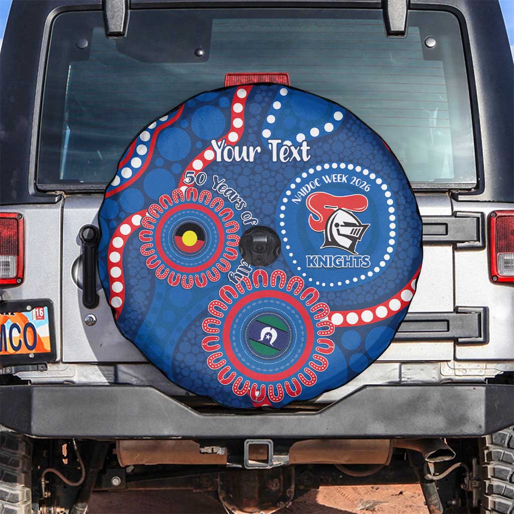 Knights NAIDOC Week 2026 Personalised Spare Tire Cover 50 Years of Deadly Aboriginal Art