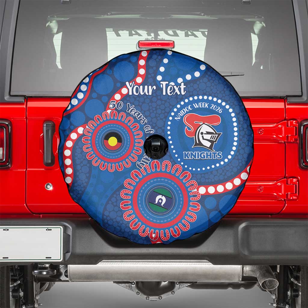 Knights NAIDOC Week 2026 Personalised Spare Tire Cover 50 Years of Deadly Aboriginal Art