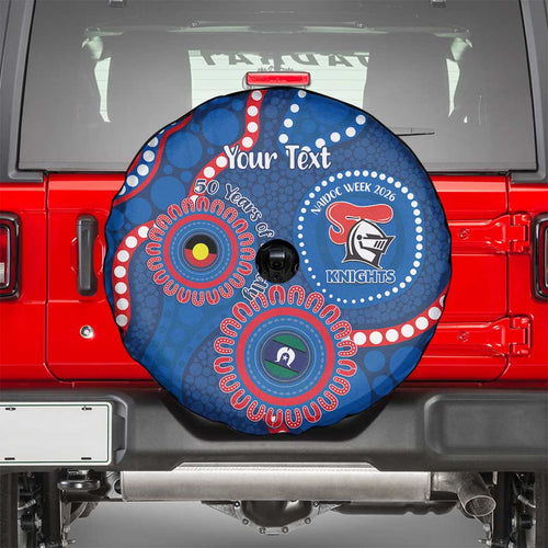 Knights NAIDOC Week 2026 Personalised Spare Tire Cover 50 Years of Deadly Aboriginal Art