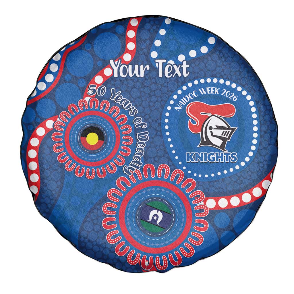 Knights NAIDOC Week 2026 Personalised Spare Tire Cover 50 Years of Deadly Aboriginal Art