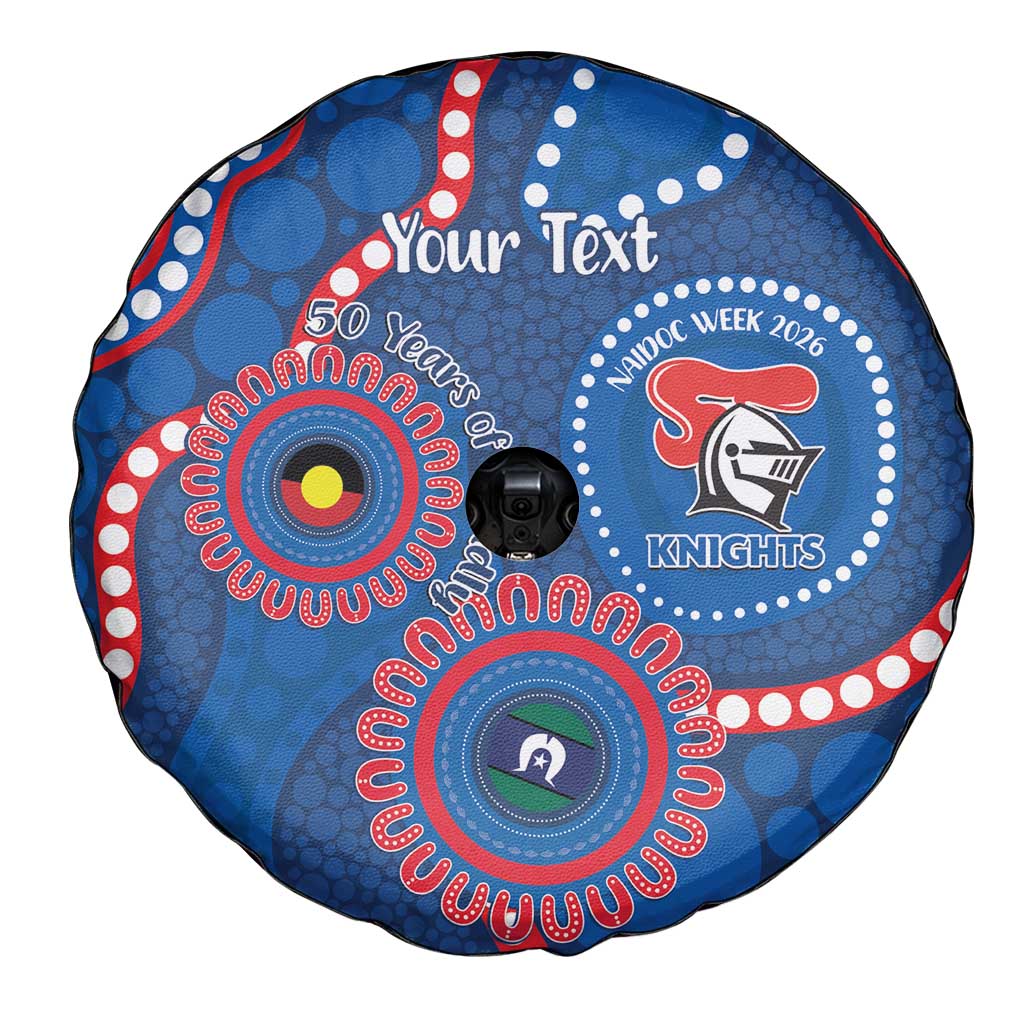 Knights NAIDOC Week 2026 Personalised Spare Tire Cover 50 Years of Deadly Aboriginal Art