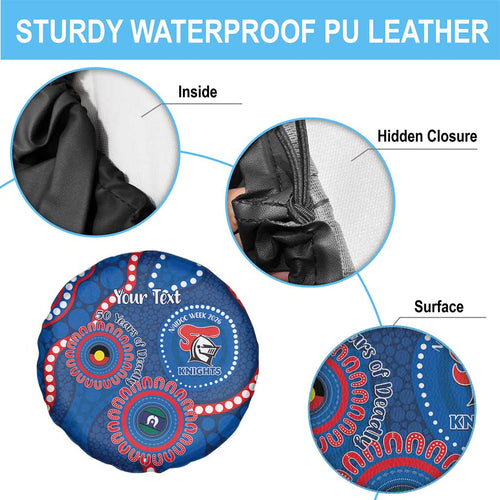 Knights NAIDOC Week 2026 Personalised Spare Tire Cover 50 Years of Deadly Aboriginal Art