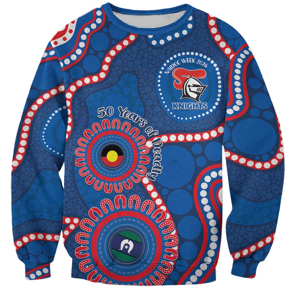 Knights NAIDOC Week 2026 Personalised Sweatshirt 50 Years of Deadly Aboriginal Art