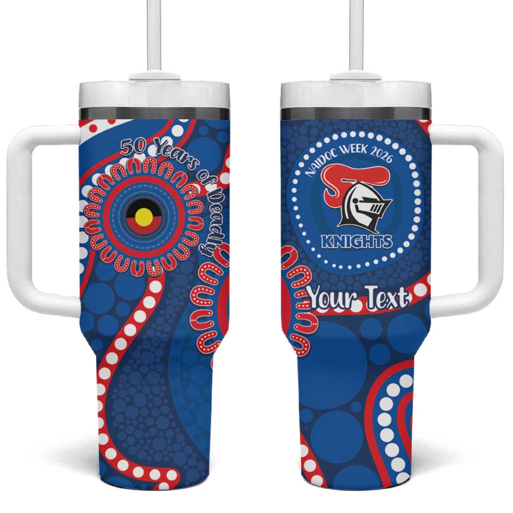 Knights NAIDOC Week 2026 Personalised Tumbler With Handle 50 Years of Deadly Aboriginal Art
