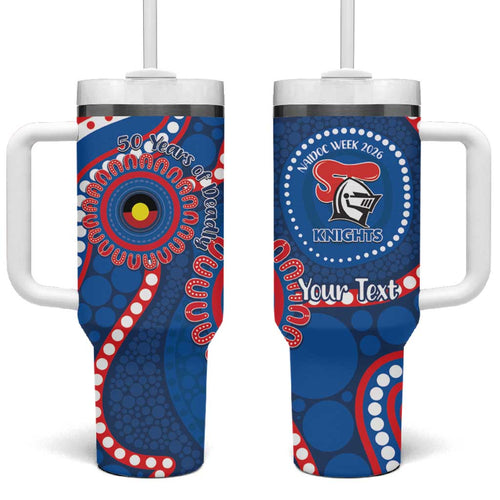 Knights NAIDOC Week 2026 Personalised Tumbler With Handle 50 Years of Deadly Aboriginal Art