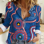 Knights NAIDOC Week 2026 Personalised Women Casual Shirt 50 Years of Deadly Aboriginal Art