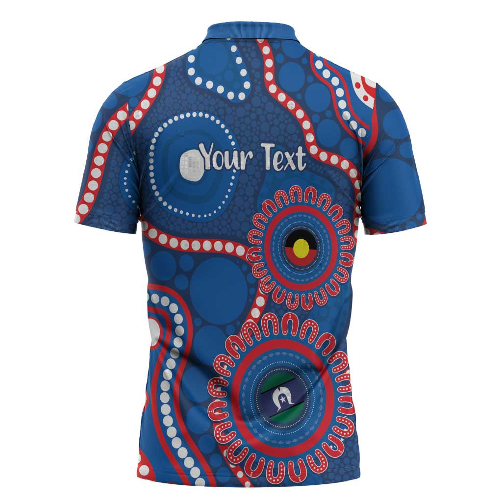 Knights NAIDOC Week 2026 Personalised Zipper Polo Shirt 50 Years of Deadly Aboriginal Art