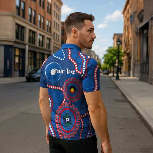 Knights NAIDOC Week 2026 Personalised Zipper Polo Shirt 50 Years of Deadly Aboriginal Art