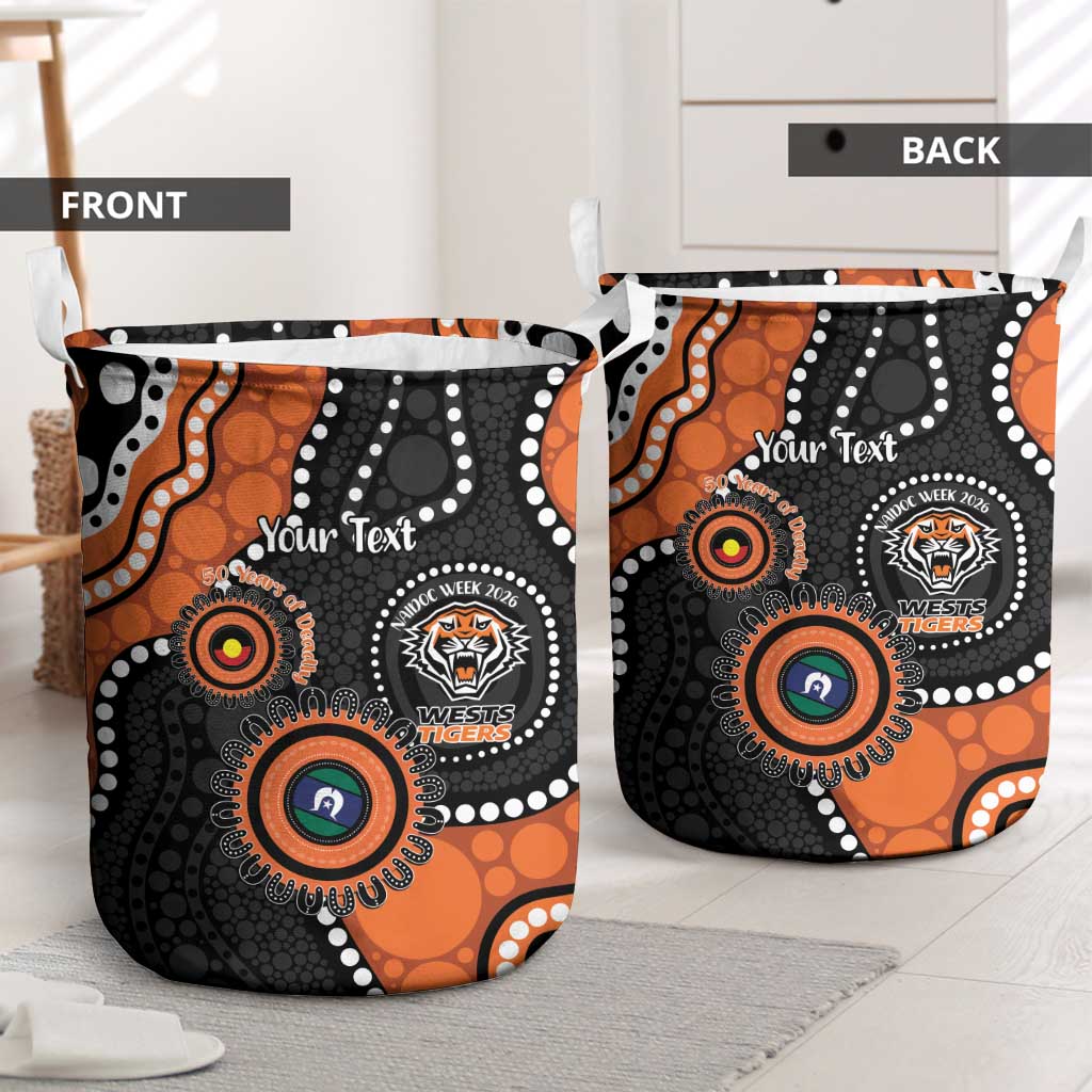 Tigers NAIDOC Week 2026 Personalised Laundry Basket 50 Years of Deadly Aboriginal Art