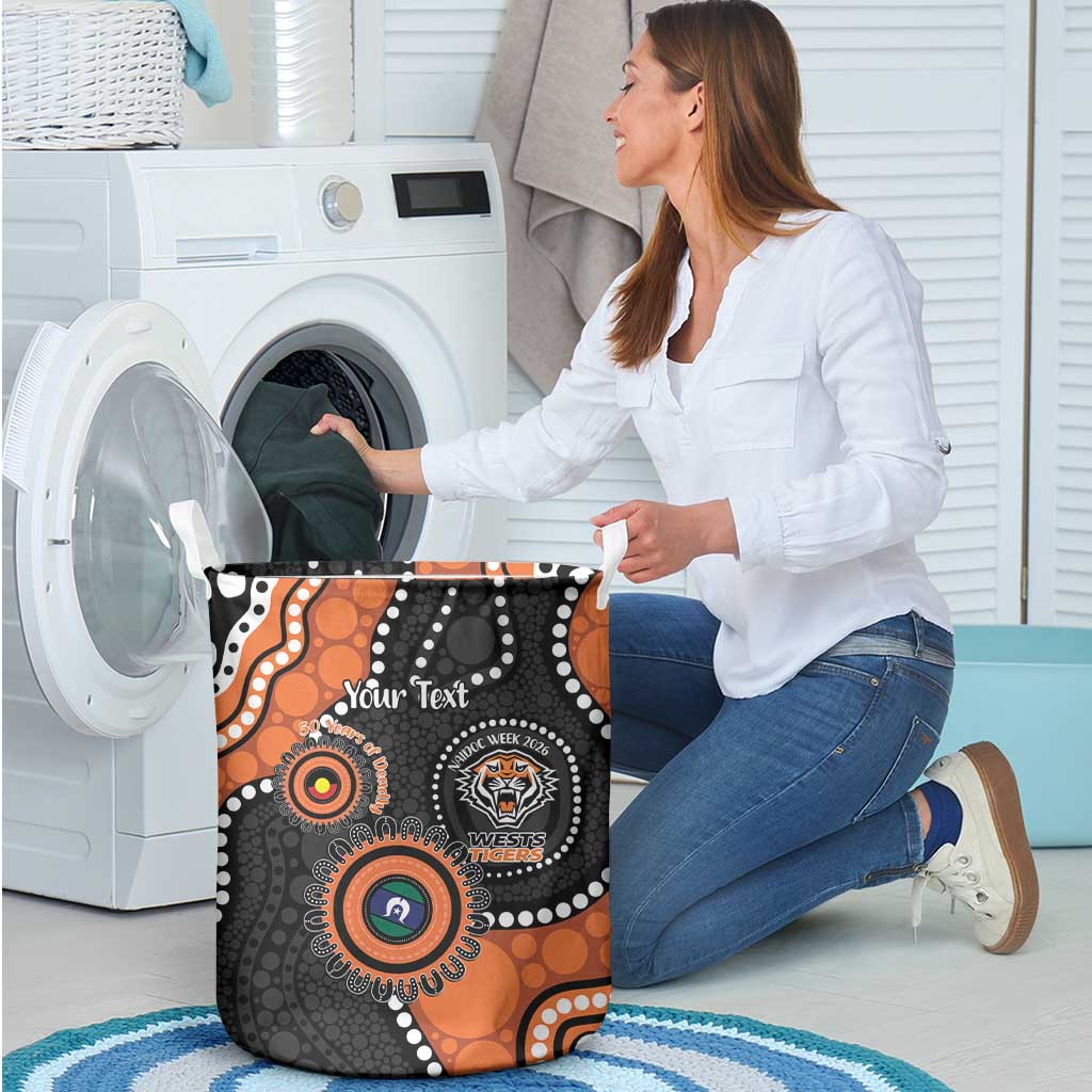 Tigers NAIDOC Week 2026 Personalised Laundry Basket 50 Years of Deadly Aboriginal Art