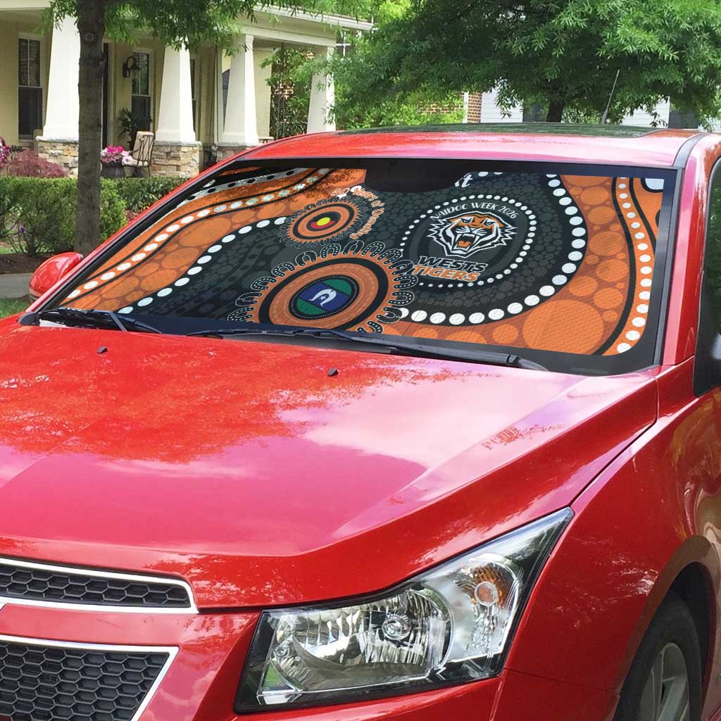 Tigers NAIDOC Week 2026 Personalised Auto Sun Shade 50 Years of Deadly Aboriginal Art