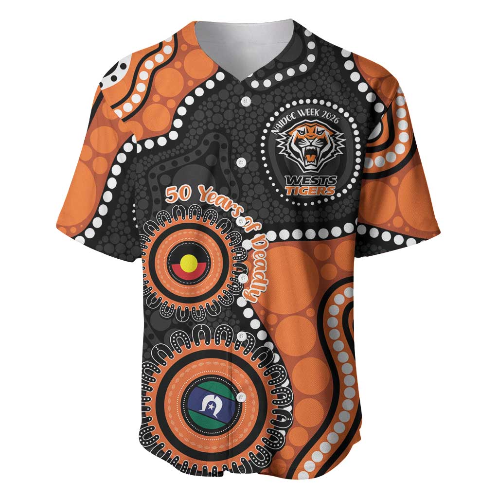 Tigers NAIDOC Week 2026 Personalised Baseball Jersey 50 Years of Deadly Aboriginal Art