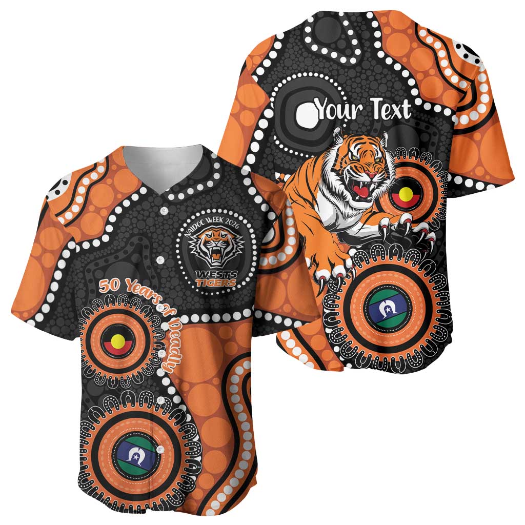 Tigers NAIDOC Week 2026 Personalised Baseball Jersey 50 Years of Deadly Aboriginal Art