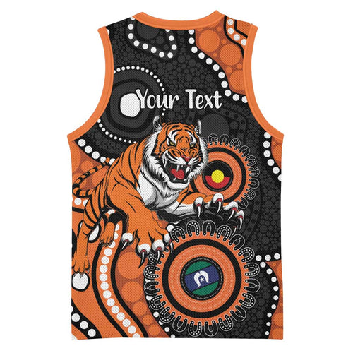 Tigers NAIDOC Week 2026 Personalised Basketball Jersey 50 Years of Deadly Aboriginal Art