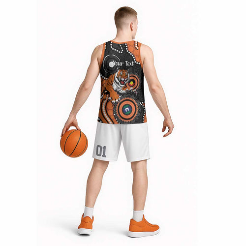 Tigers NAIDOC Week 2026 Personalised Basketball Jersey 50 Years of Deadly Aboriginal Art