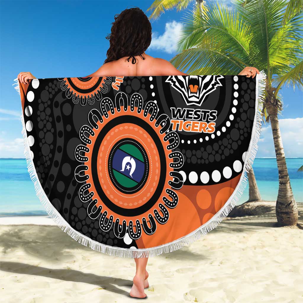 Tigers NAIDOC Week 2026 Personalised Beach Blanket 50 Years of Deadly Aboriginal Art